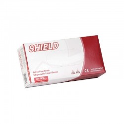 Shield powdered disposable latex gloves SMALL